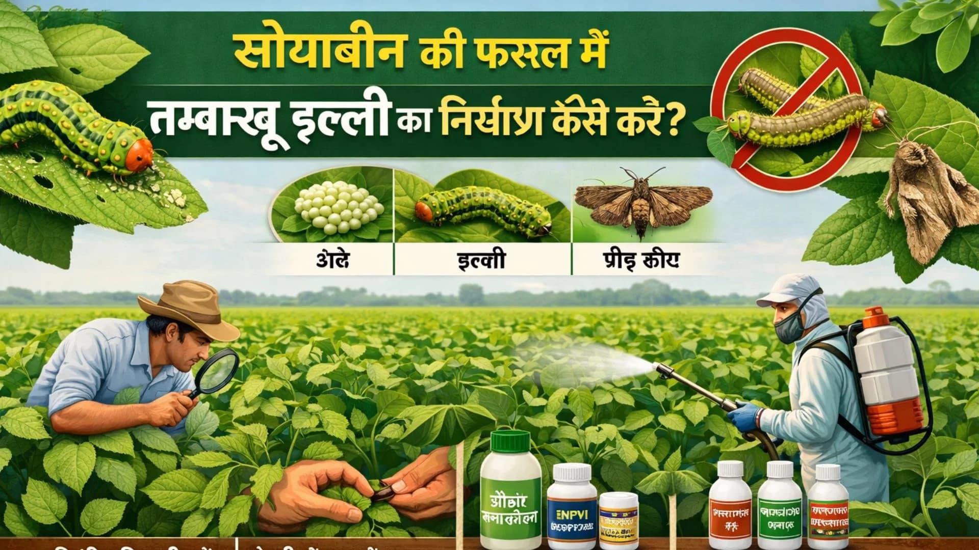 सोयाबीन की फसल में तम्बाखू इल्ली का नियंत्रण कैसे करें